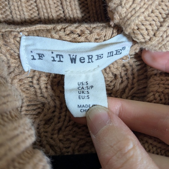 Camel Brown Chunky Cowl Neck Sweater Size S - Picture 5 of 5